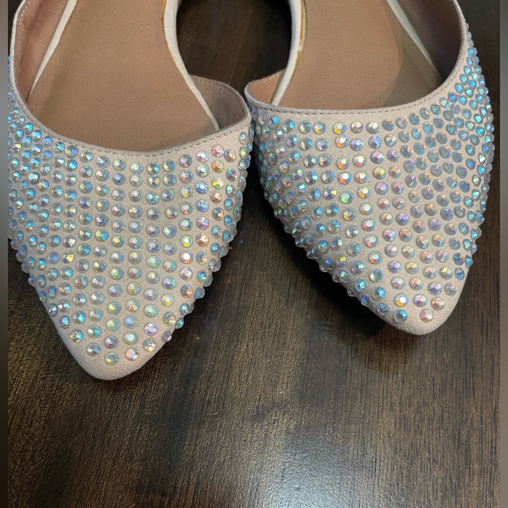 Steve Madden Rhinestone Embellished Flats - Beige - Picture 3 of 6